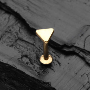 Detail View 1 of Golden Minimalist Triangle Top Internally Threaded Steel Labret